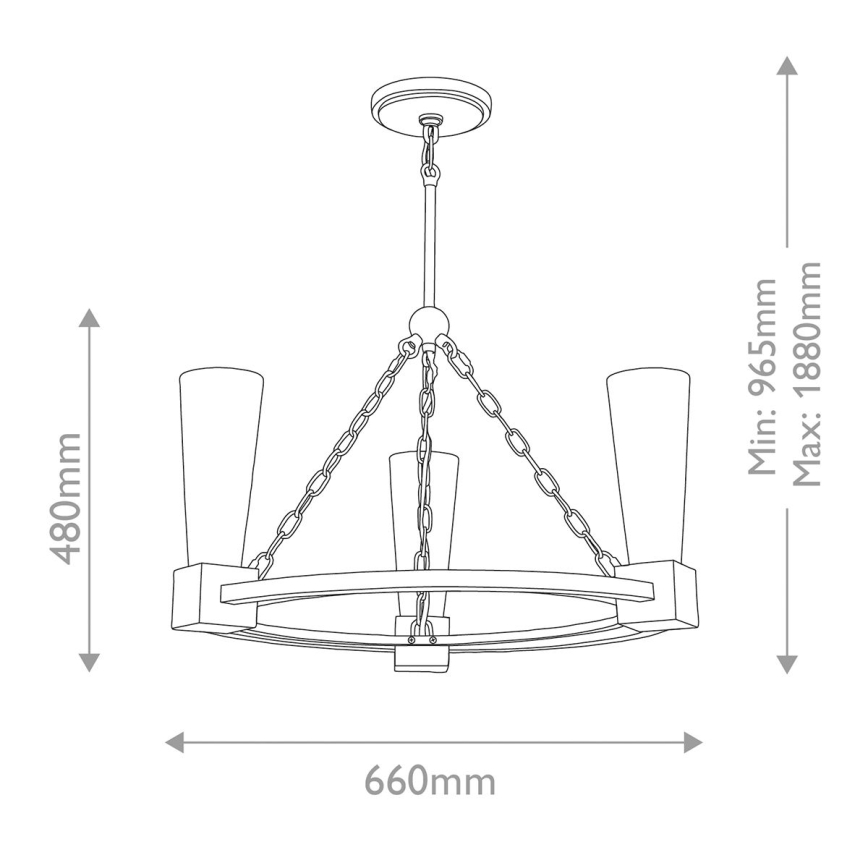 Elstead - Griestu lampa uz stieņa KRISTY 3xE27/40W/230V vara apdare
