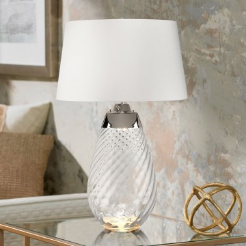 Elstead - LED Galda lampa LENA 1xE27/40W/230V + 1xGU10/7W 74 cm balta