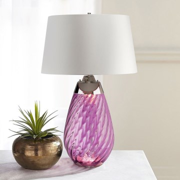 Elstead - LED Galda lampa LENA 1xE27/40W/230V + 1xGU10/7W 74 cm rozā/balta
