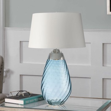 Elstead - LED Galda lampa LENA 1xE27/40W/230V + 1xGU10/7W 74 cm zila/balta