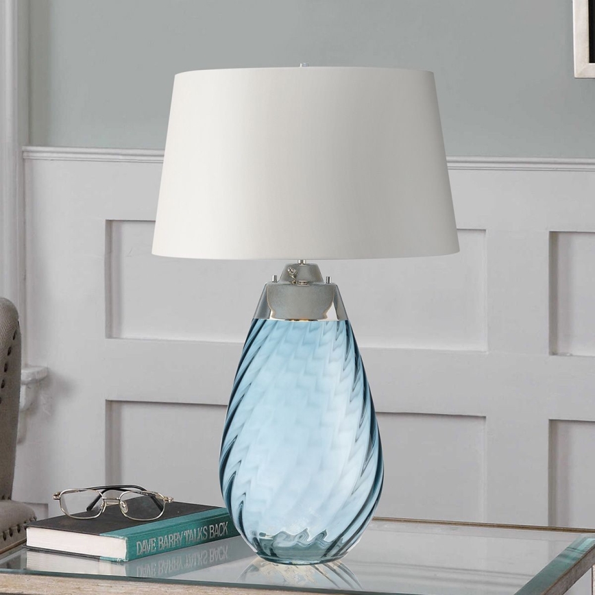 Elstead - LED Galda lampa LENA 1xE27/40W/230V + 1xGU10/7W 74 cm zila/balta