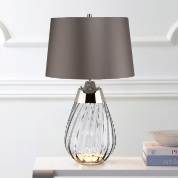 Elstead - LED Galda lampa LENA 1xE27/60W/230V + 1xGU10/7W 60,5 cm pelēka