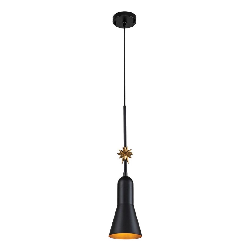 Elstead - Lustra ar auklu ETOILE 1xE27/60W/230V d. 13,3 cm melna
