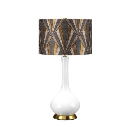 Elstead - Galda lampa MILO 1xE27/60W/230V pelēka/zelta