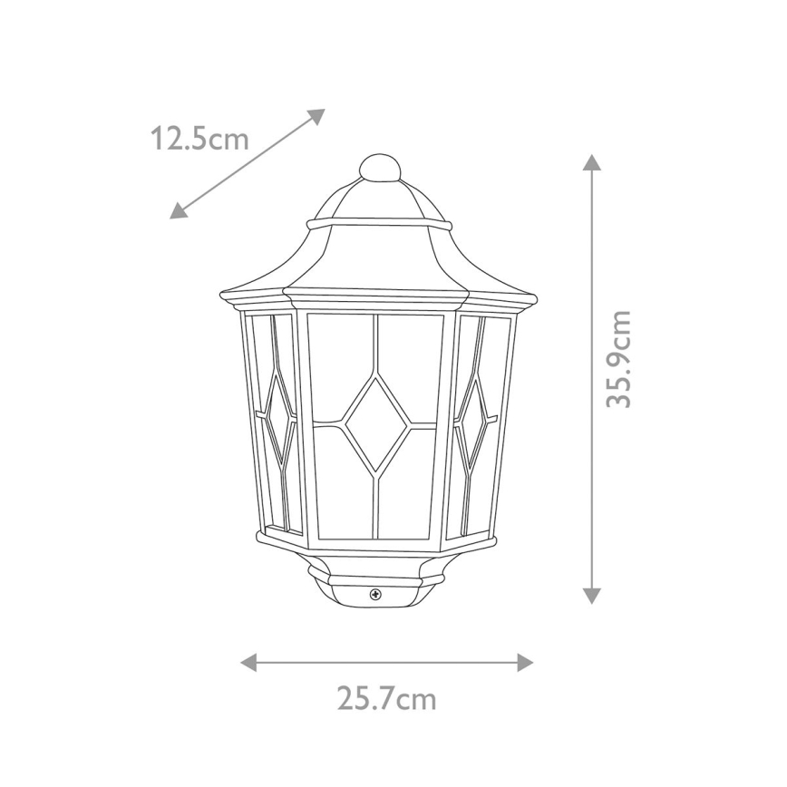 Elstead NR7-2-BLK - Āra sienas gaismeklis NORFOLK 1xE27/100W/230V IP43