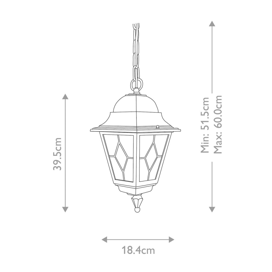 Elstead NR9-BLK - Āra lustra NORFOLK 1xE27/100W/230V IP43