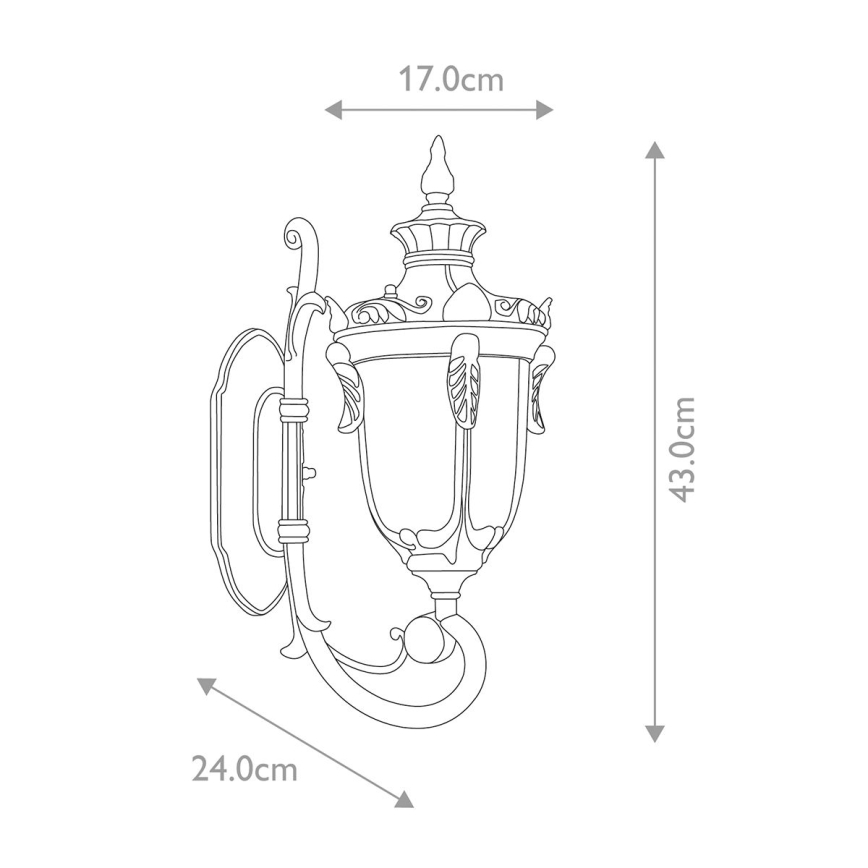 Elstead - Āra sienas lampa PHILADELPHIA 1xE27/60W/230V IP44