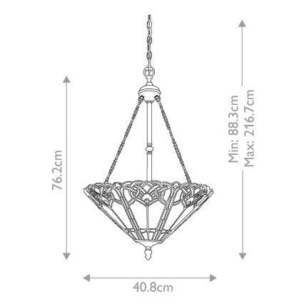 Elstead QZ-CAMBRIDGE-P - Lustra ar ķēdi BELLE 3xE27/100W/230V