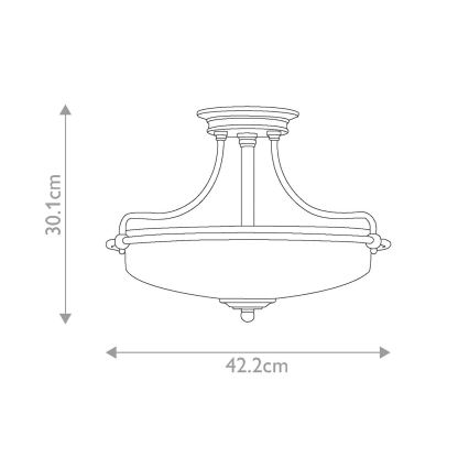 Elstead - Virsapmetuma lustra GRIFFIN 3xE27/100W/230V matēts hroms