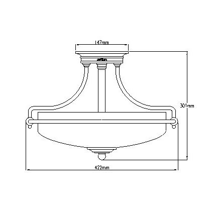 Elstead - Virsapmetuma lustra GRIFFIN 3xE27/100W/230V spīdīgi hromēts