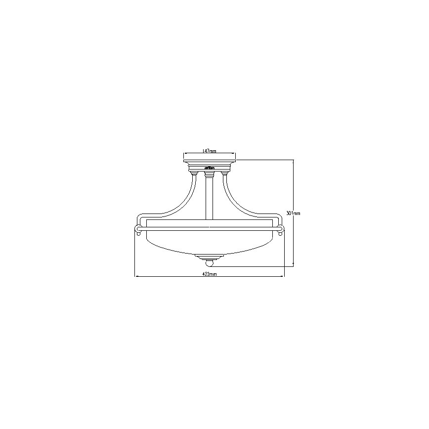 Elstead - Virsapmetuma lustra GRIFFIN 3xE27/100W/230V spīdīgi hromēts
