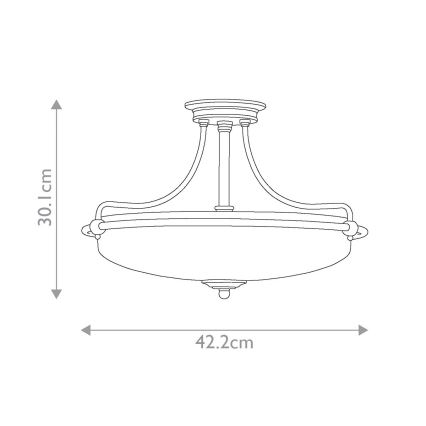 Elstead - Virsapmetuma lustra GRIFFIN 3xE27/100W/230V spīdīgi hromēts