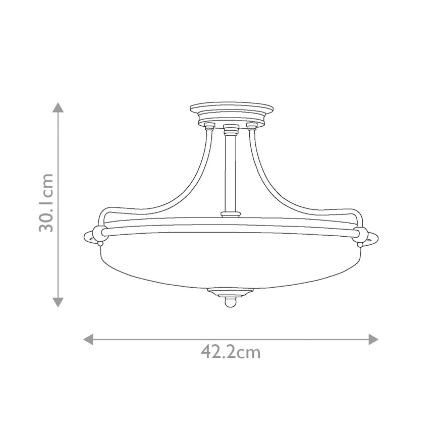 Elstead - Virsapmetuma lustra GRIFFIN 3xE27/100W/230V spīdīgi hromēts