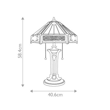 Elstead - Galda lampa INDUS 2xE27/60W/230V dzintars stikls