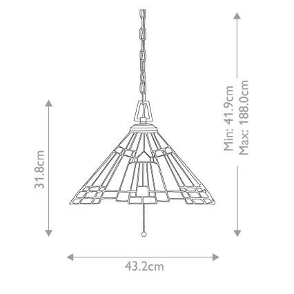 Elstead - Lustra uz ķēdes Tiffany INGLENOOK 3xE27/60W/230V