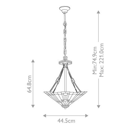Elstead QZ-INGLENOOK-P-B - Lustra ar ķēdi INGLENOOK 3xE27/100W/230V