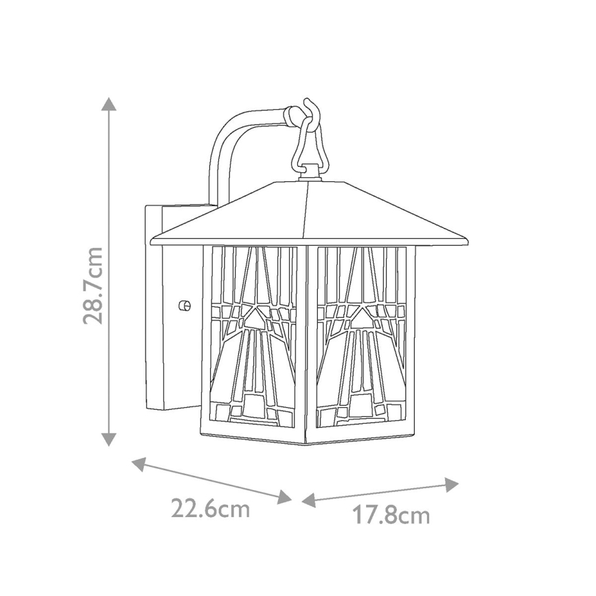Elstead QZ-INGLENOOK2-S - Āra sienas gaismeklis INGLENOOK 1xE27/60W/230V IP44