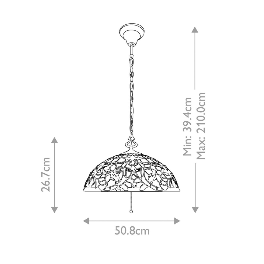 Elstead QZ-KAMI-P - Lustra ar ķēdi KAMI 3xE27/60W/230V