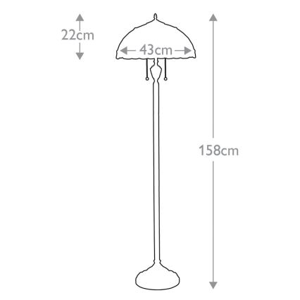 Elstead QZ-LARISSA-FL - Grīdas lampa LARISSA 2xE27/100W/230V