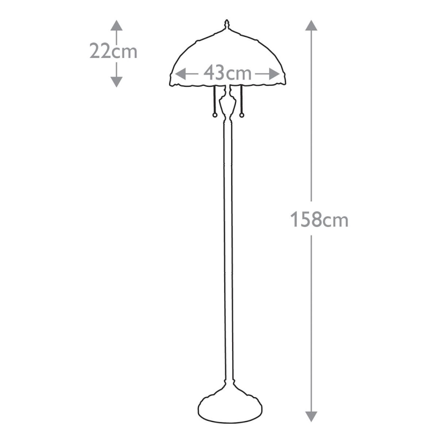 Elstead QZ-LARISSA-FL - Grīdas lampa LARISSA 2xE27/100W/230V