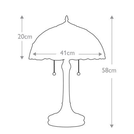 Elstead - Galda lampa Tiffany LARISSA 2xE27/60W/230V