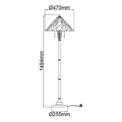 Elstead QZ-VICTORY-FL - Grīdas lampa VICTORY 2xE27/60W/230V