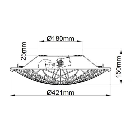 Elstead QZ-VICTORY-SF - Griestu gaismeklis VICTORY 2xE27/60W/230V
