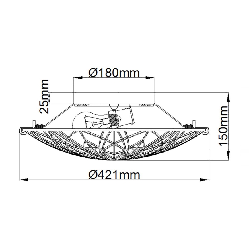 Elstead QZ-VICTORY-SF - Griestu gaismeklis VICTORY 2xE27/60W/230V