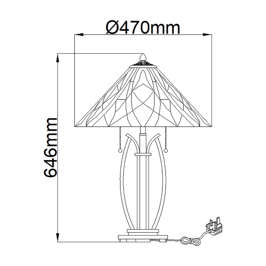 Elstead - Galda lampa Tiffany VICTORY 2xE27/60W/230V