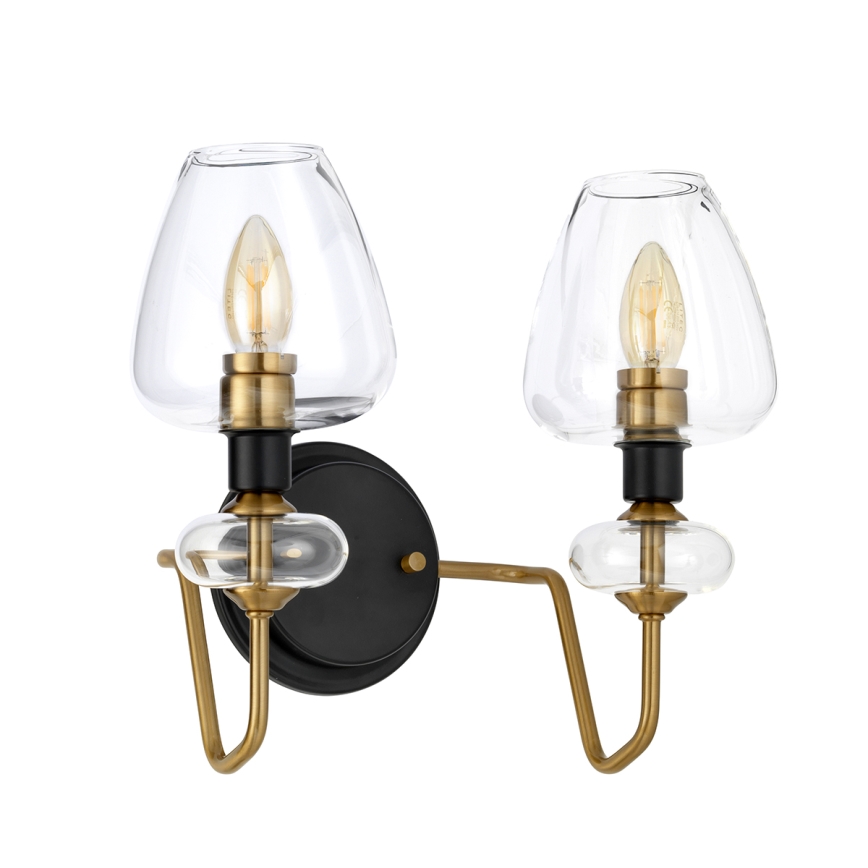 Elstead - Sienas lampa ARMAND 2xE14/40W/230V melna/misiņa