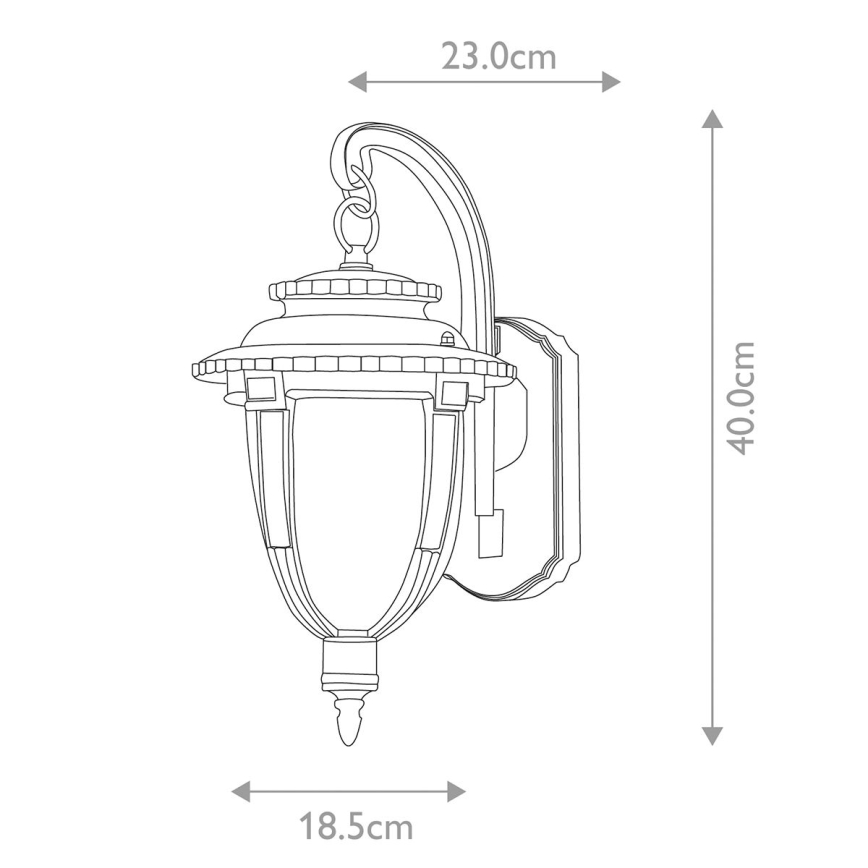 Elstead STL2-M-WB - Āra sienas gaismeklis ST LOUIS 1xE27/100W/230V IP44
