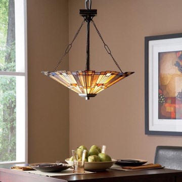 Elstead - Tiffany INGLENOOK lustra ar ķēdi 3xE27/100W/230V