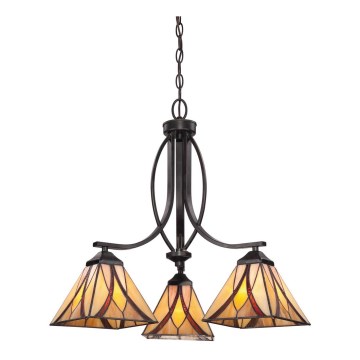 Elstead - Tiffany stila ASHEVILLE piekārtais lustrs uz ķēdes, 3xE27/60W/230V