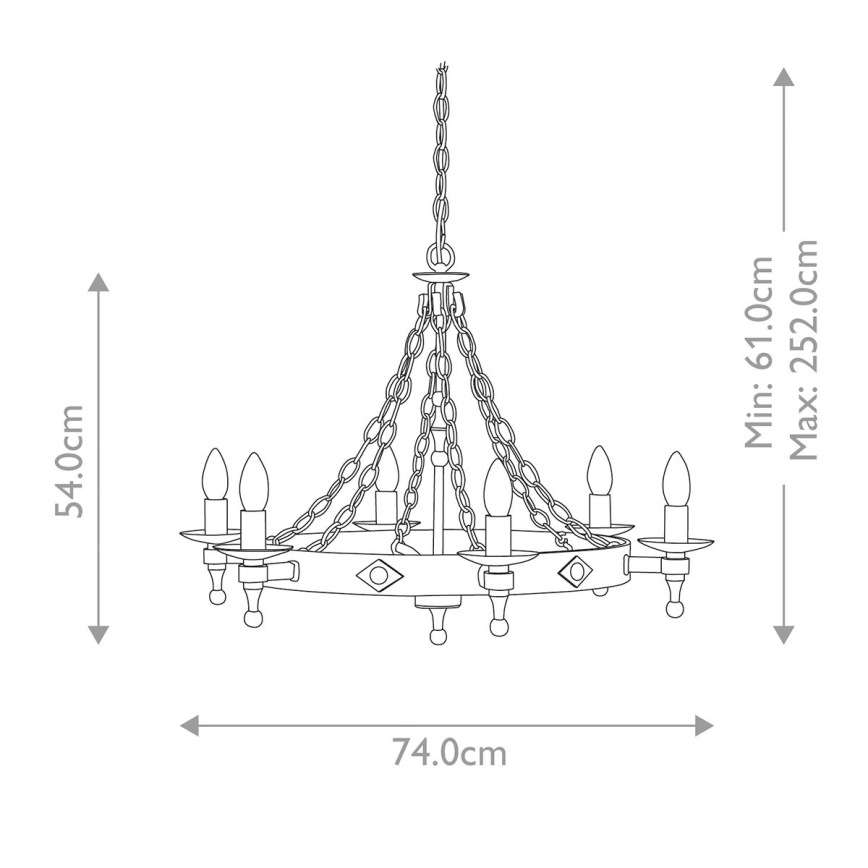 Elstead - Lustra ar ķēdi WARWICK 6xE14/60W/230V
