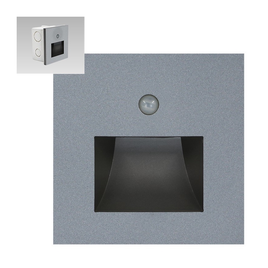 Emithor 70416 - LED Kāpņu telpas lampa ar sensoru SUNNY LED/1W/230V 4000K pelēka