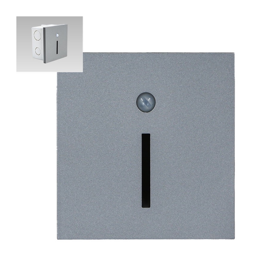 Emithor 70428 - LED Kāpņu telpas lampa ar sensoru LINE LED/1W/230V 4000K pelēka