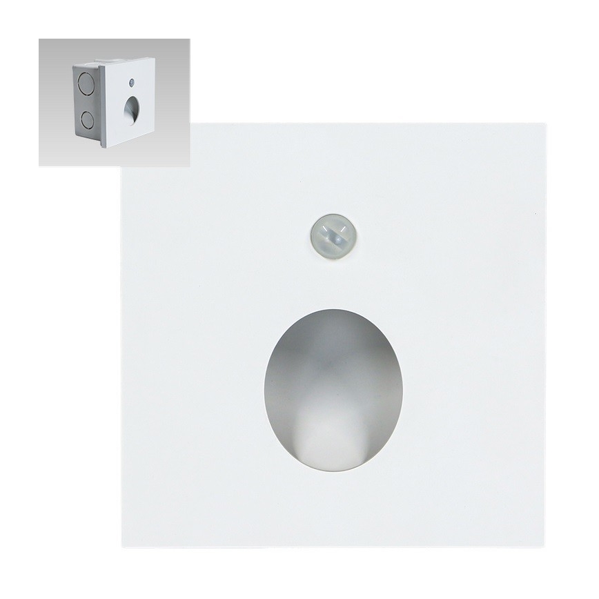 Emithor 70432 - LED Kāpņu telpas lampa ar sensoru OLIVE LED/1W/230V 4000K balta