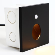 Emithor 70436 - LED Kāpņu telpas lampa ar sensoru OLIVE LED/1W/230V melna