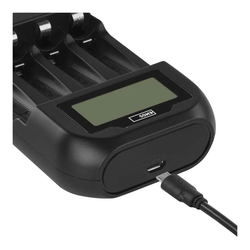 Baterijas lādētājs ar LCD ekrānu 4xAA/AAA 5V