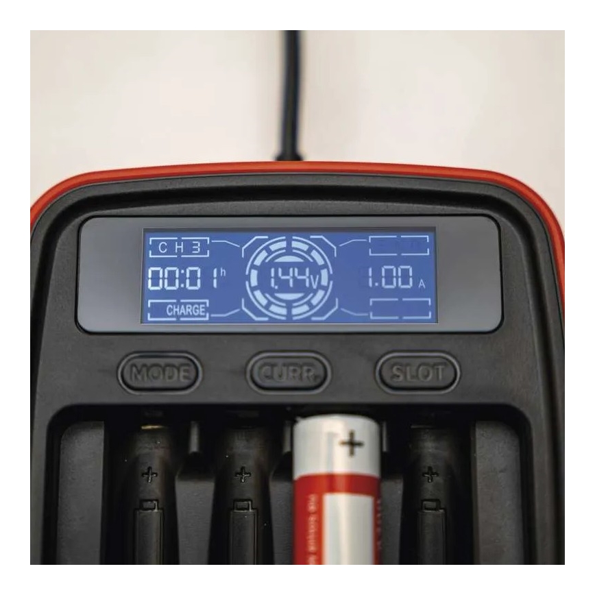 Baterijas lādētājs ar LCD ekrānu 4xAA/AAA 5V