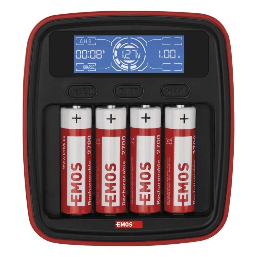 Baterijas lādētājs ar LCD ekrānu 4xAA/AAA 5V