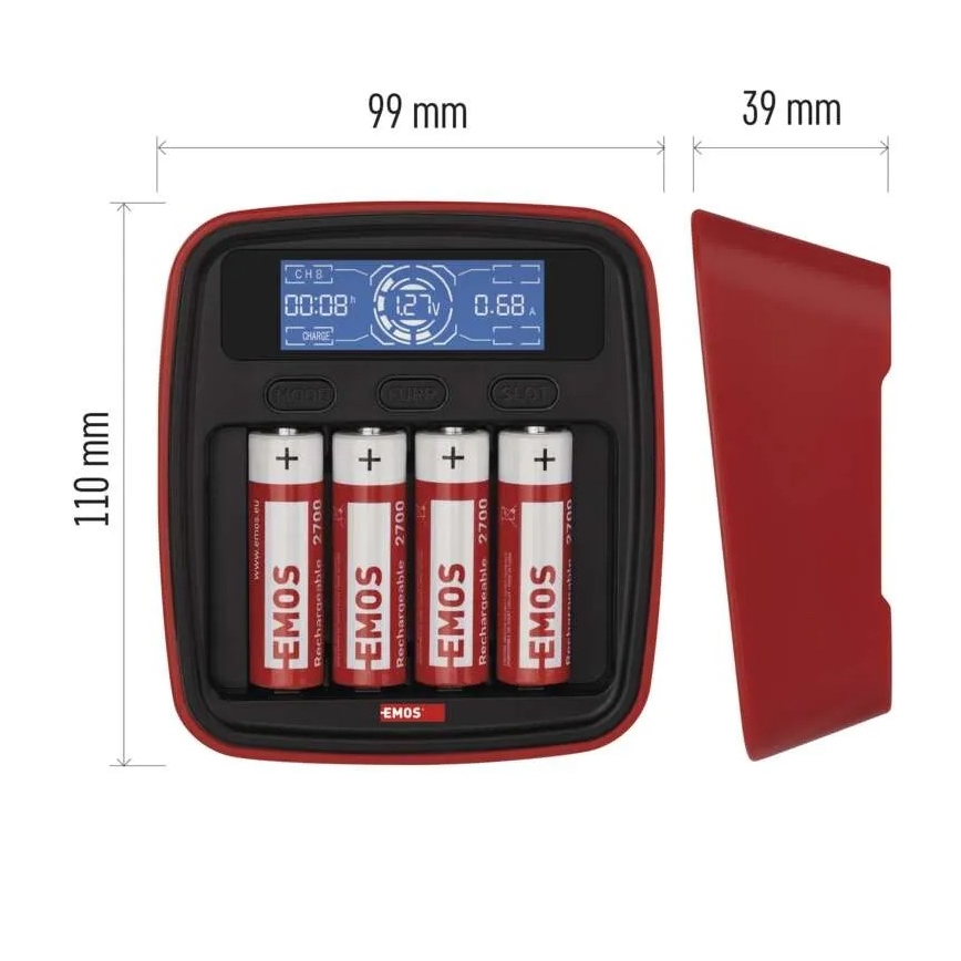 Baterijas lādētājs ar LCD ekrānu 4xAA/AAA 5V