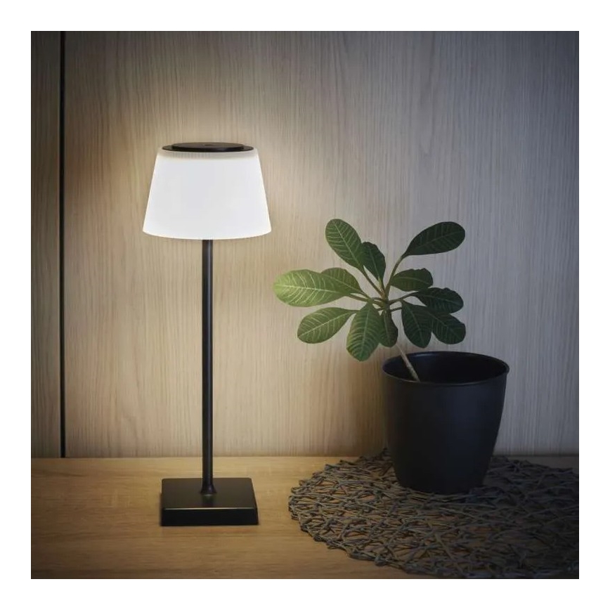LED Aptumšojama uzlādējama lampa KATIE LED/4W/10V 1800mAh IP44 CRI 90 melna