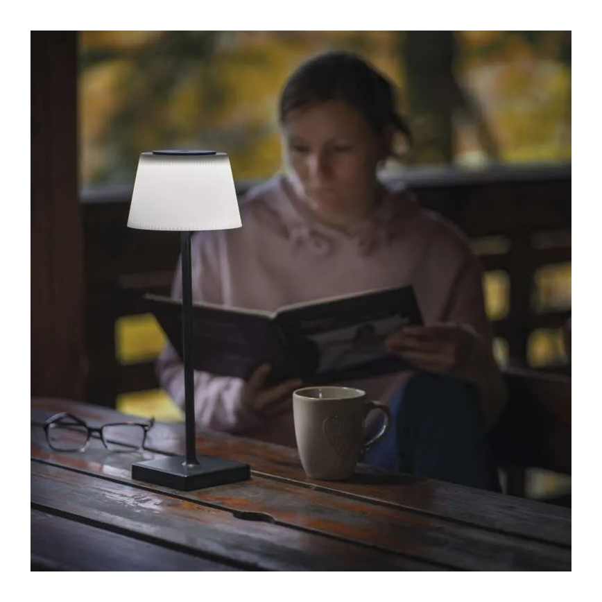 LED Aptumšojama uzlādējama lampa KATIE LED/4W/10V 1800mAh IP44 CRI 90 melna
