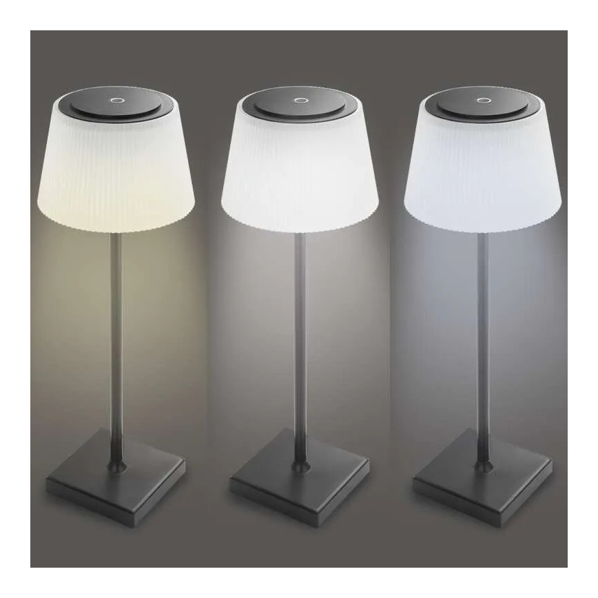 LED Aptumšojama uzlādējama lampa KATIE LED/4W/10V 1800mAh IP44 CRI 90 melna