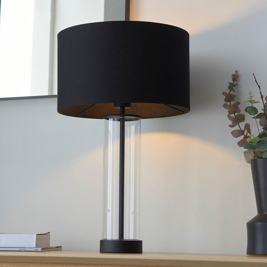 Endon 100440 - Galda lampa LESSINA ar regulējamu spilgtumu 1xE27/10W/230V melna
