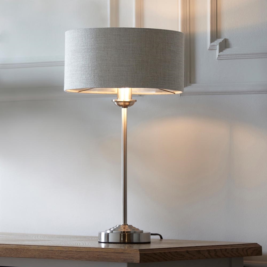 Endon 100646 - Galda lampa HIGHCLERE 1xE14/7W/230V bēšs/matiēts hroms Ø 25 cm