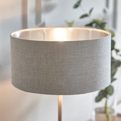 Endon 100646 - Galda lampa HIGHCLERE 1xE14/7W/230V bēšs/matiēts hroms Ø 25 cm