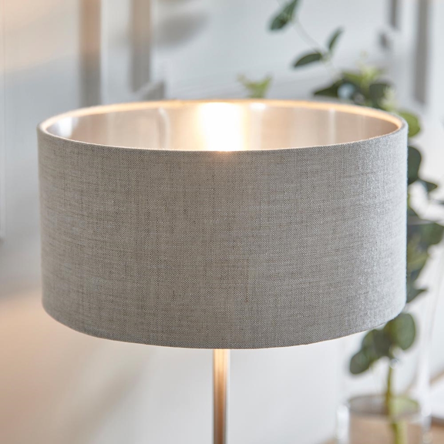 Endon 100646 - Galda lampa HIGHCLERE 1xE14/7W/230V bēšs/matiēts hroms Ø 25 cm