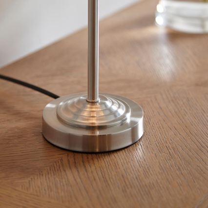 Endon 100646 - Galda lampa HIGHCLERE 1xE14/7W/230V bēšs/matiēts hroms Ø 25 cm